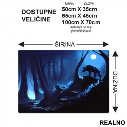 Wolf In The Forest At The Night - Vuk - Životinje - Podmetač za sto