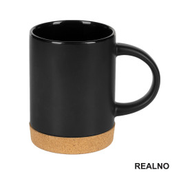 CRNA ŠOLJA SA DNOM OD PLUTE - BEZ ŠTAMPE - REALNO